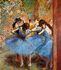 Edgar Degas - Dancers in Blue painting